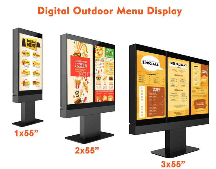 55 inch weather proof digital outdoor menu board