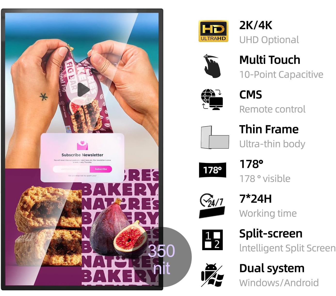 Wall mount advertising display