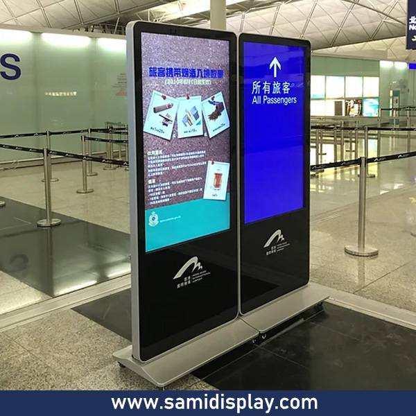 Floor stand digital signage for HK airport
